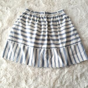 Madewell Striped Mini Skirt XS Nautical Blue Off White with Pockets